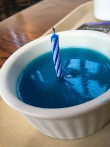 Birthday candle in jello.