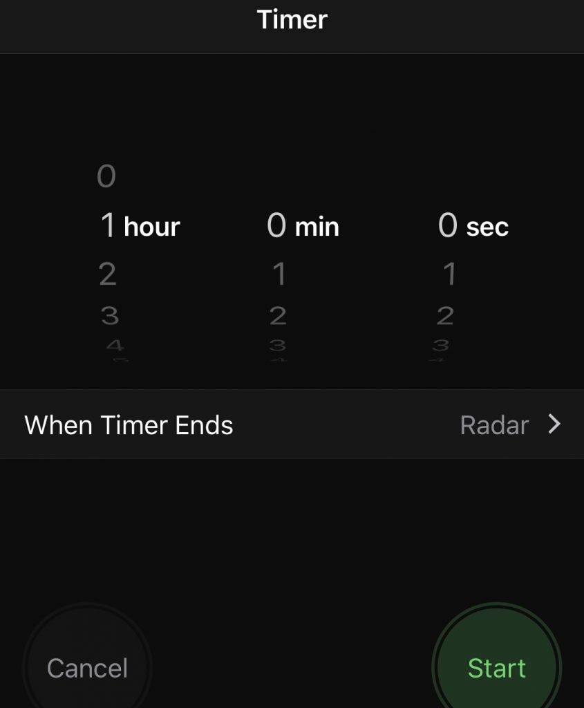 Alarm app on iphone.