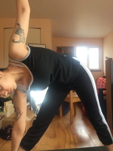 A picture of someone doing a yoga pose 
