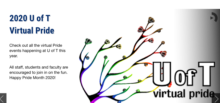 The banner for 2020 UofT Virtual Pride