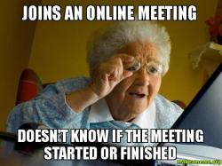 meme of an old lady figuring out how to use a laptop