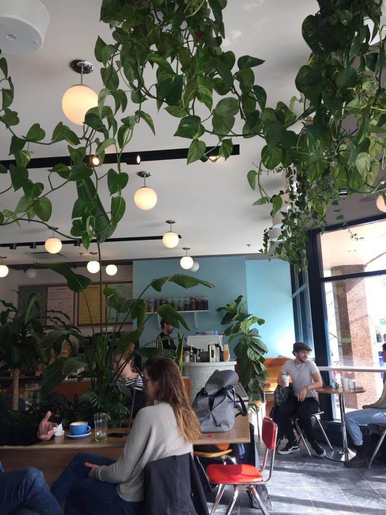 A picture of the inside of a cafe 