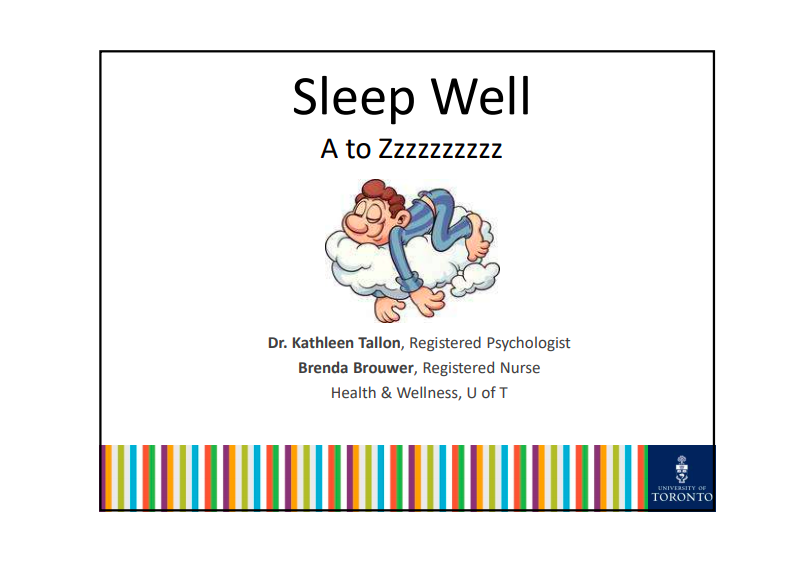 powerpoint slide of sleep well