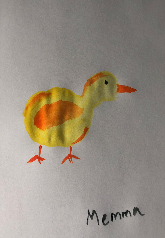 a yellow and orange chick to show creativity