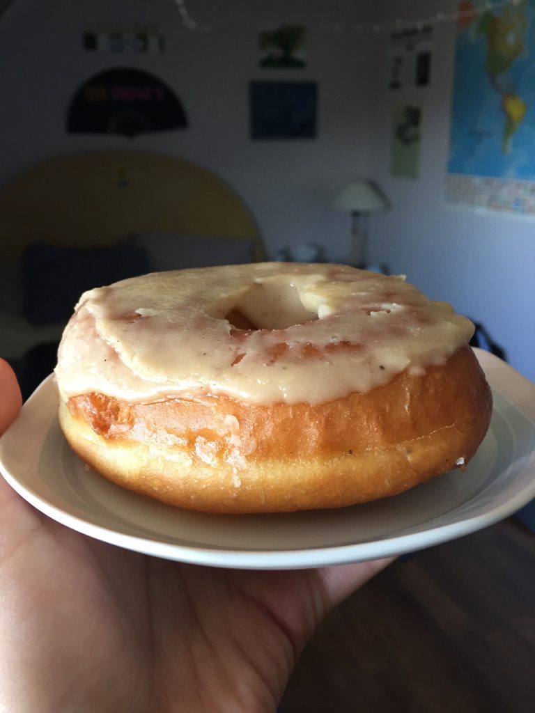 A picture of a chai donut from Bloomer's