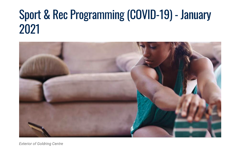 Sport and rec programming (covid-19)-January 2021