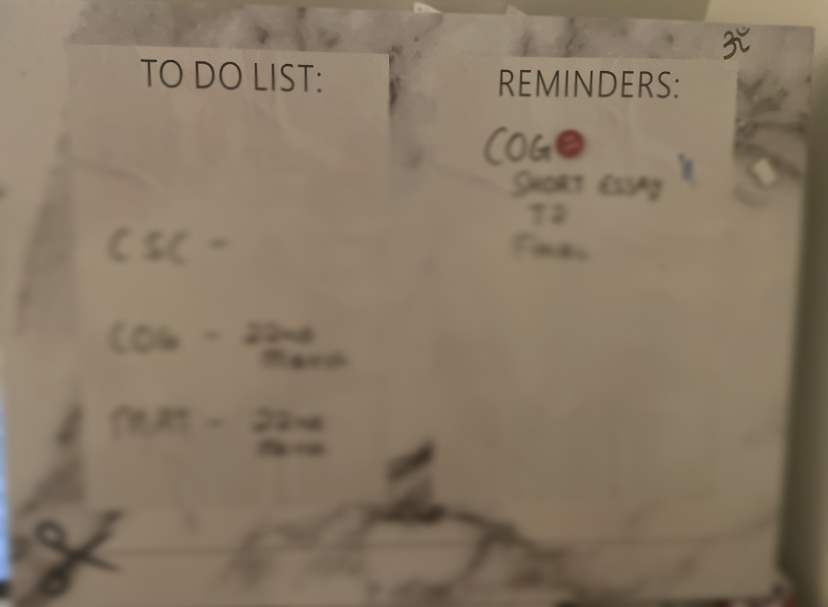 My to do list and reminders.