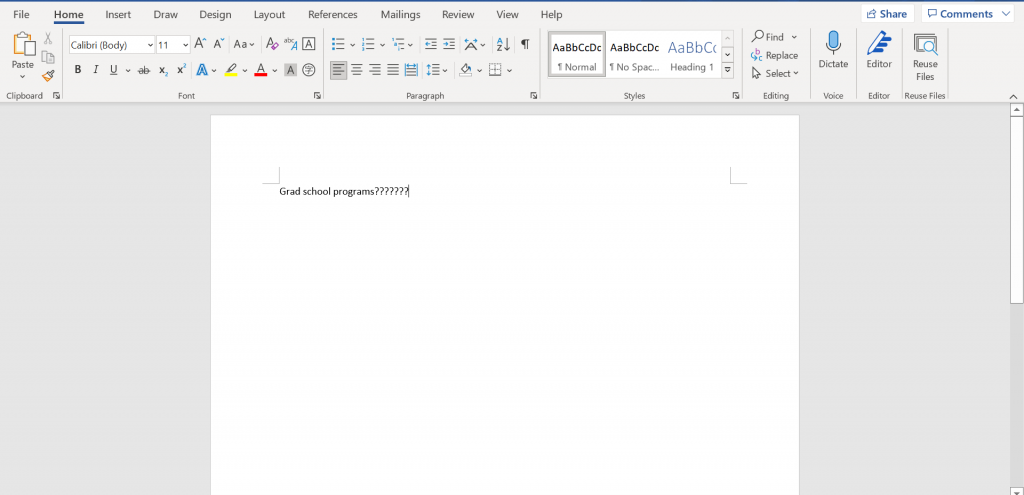 screenshot of Microsoft word document