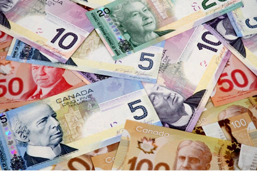 Stack of Canadian Dollar Bills 
