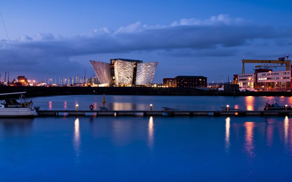 Picture of Belfast Harbour, looking towards the Titanic Belfast Exhibit 