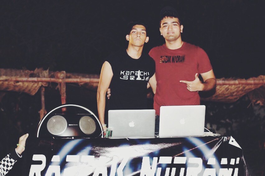 Razzak and friend at DJing event.