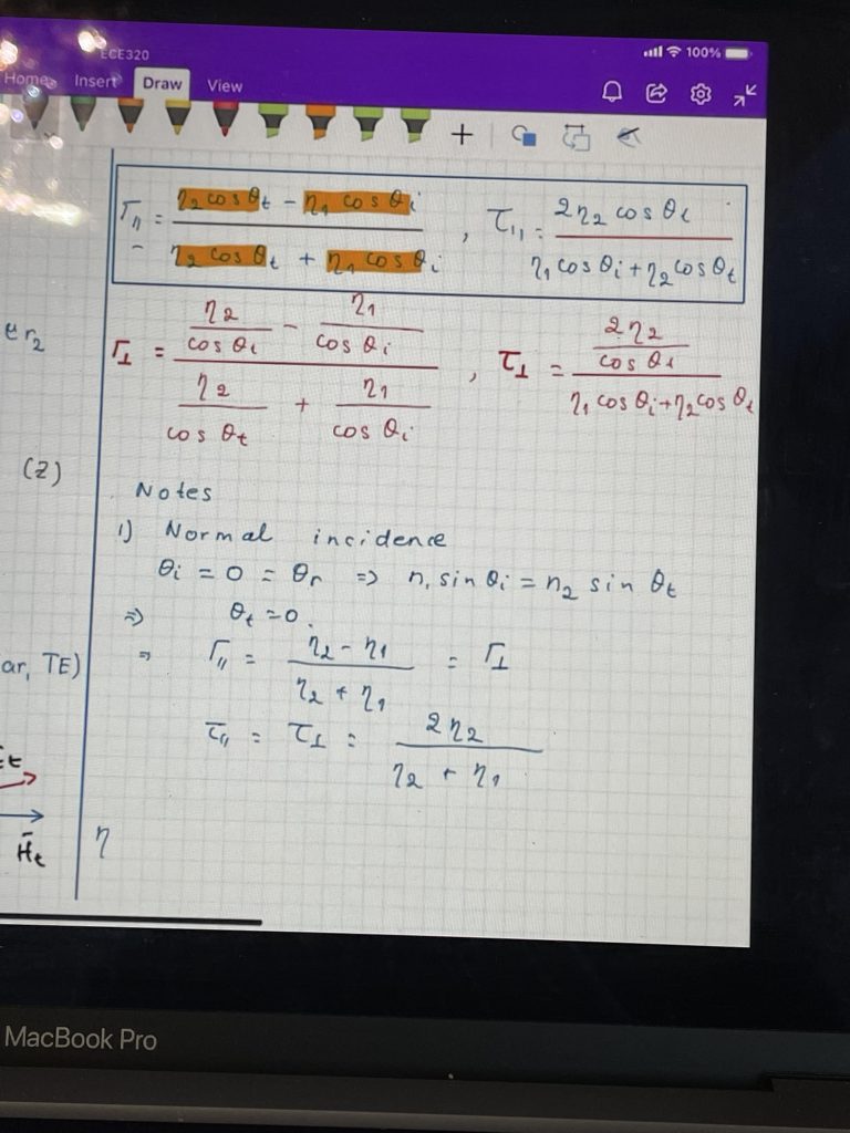 Photo of a laptop screen with engineering course notes