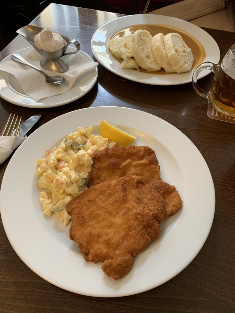 Photo of a plate with schnitzel