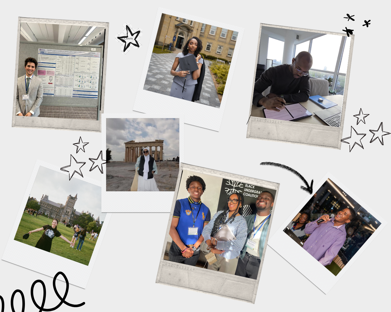 Collage of photos of students featured in the blog post