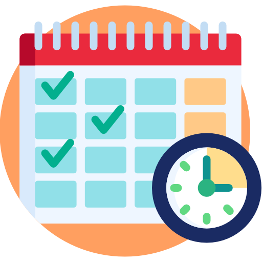 Icon of a calendar time table. Icon made by https://www.freepik.com from https://www.flaticon.com