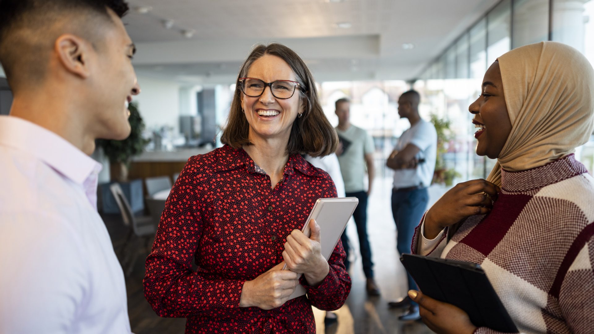 People working in an office setting