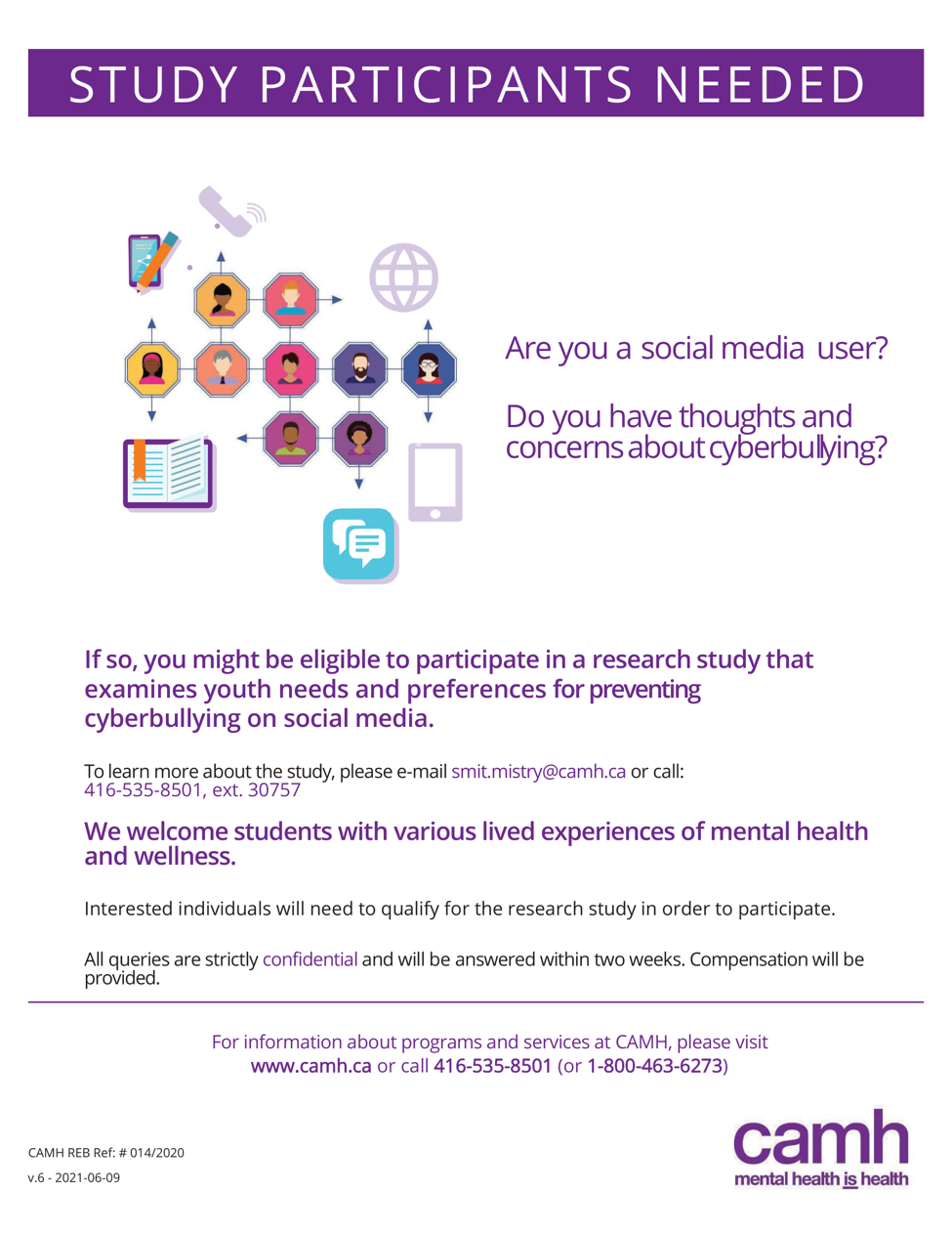 Cyberbullying and Mental Health: CAMH is looking for participants ...