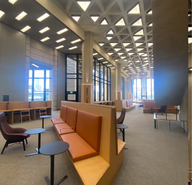 A view of the University of Toronto Robarts Library 5th Floor.