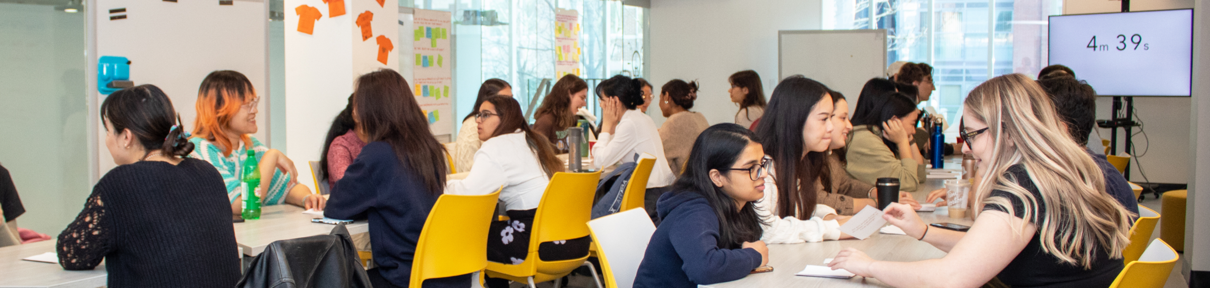 Student Employees in the Innovation Hub Space during a colleague connections event.