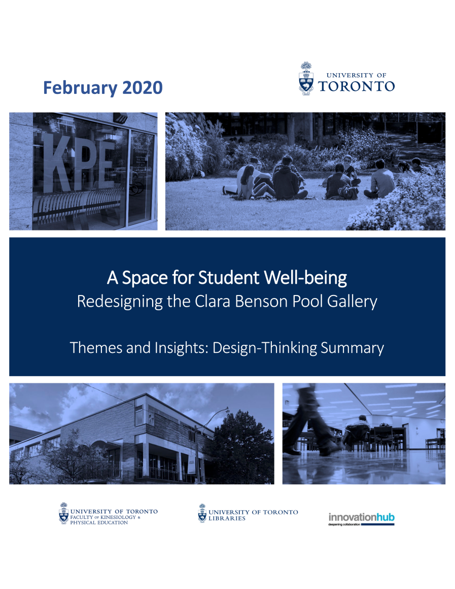 Report cover for A Space for Student Well-being: Redesigning the Clara Benson Pool Gallery