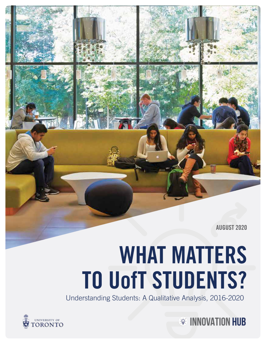 Report cover for What Matters to U of T Students: 2016-2020