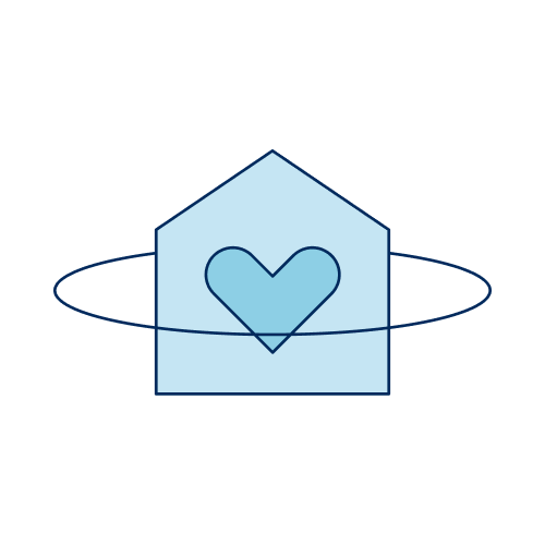 house with heart wrapped around a ring