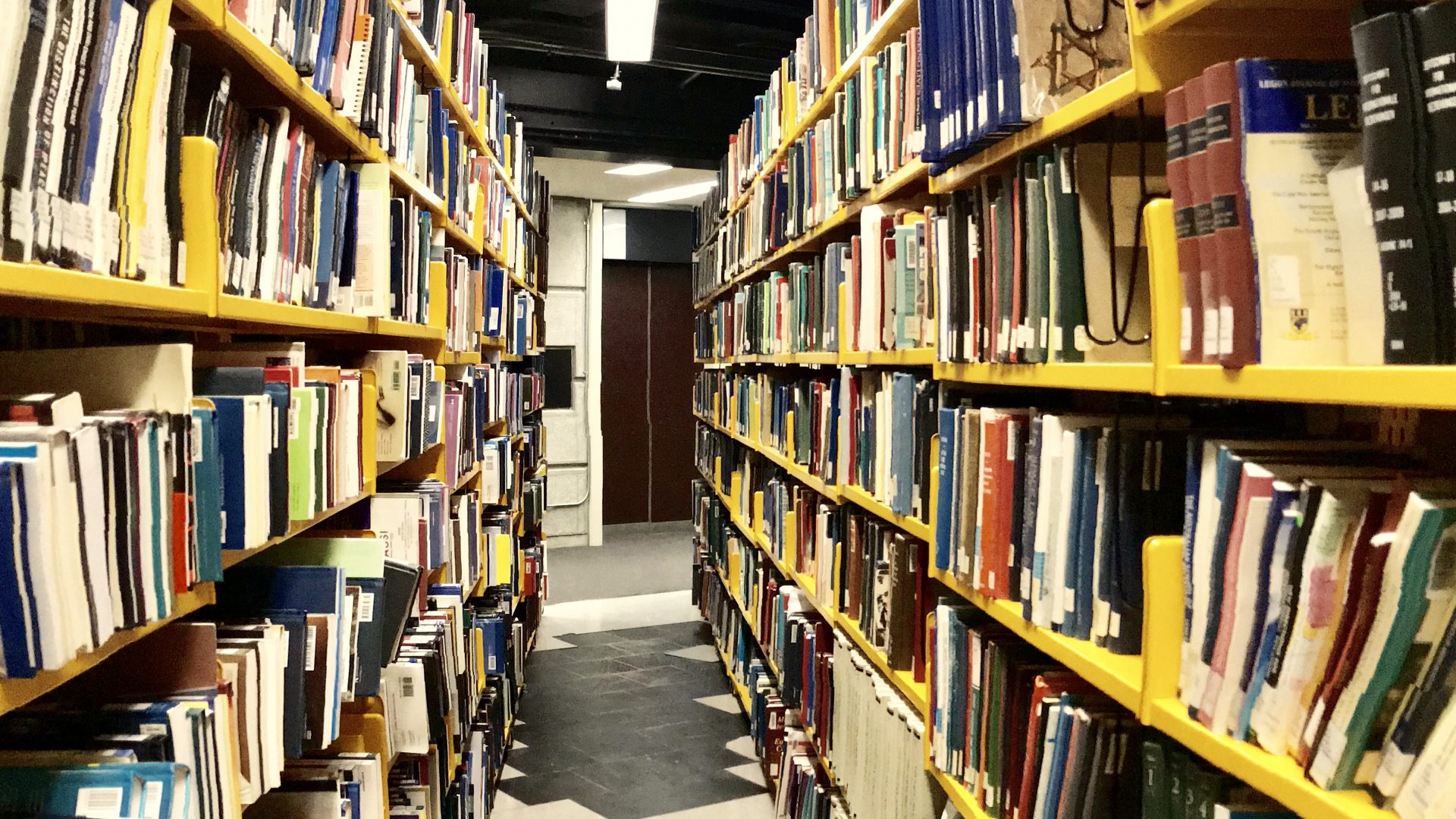 A photo of a bookshelf at Robarts.