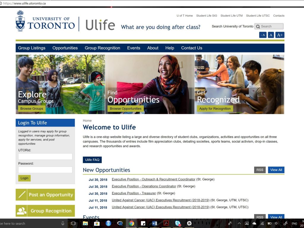 a screen-shot of the Ulife webpage