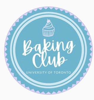 blue circular logo that reads "baking club - university of toronto"