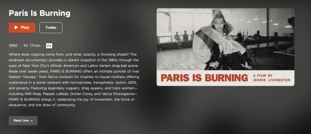 Paris is Burning / A film by Jennie Livingston