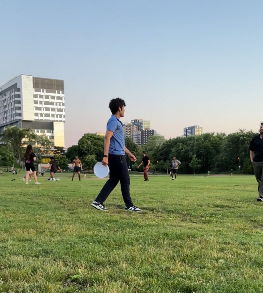 Yashvit playing frisbee