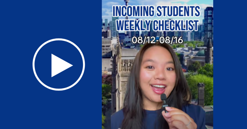 Incoming Students Weekly Checklist Aug 12-16