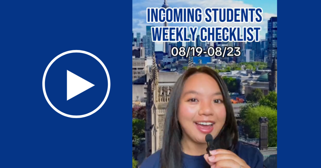 Incoming Students Weekly Checklist Aug. 19-23