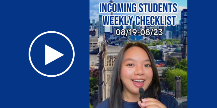 Incoming Students Weekly Checklist Aug. 19-23