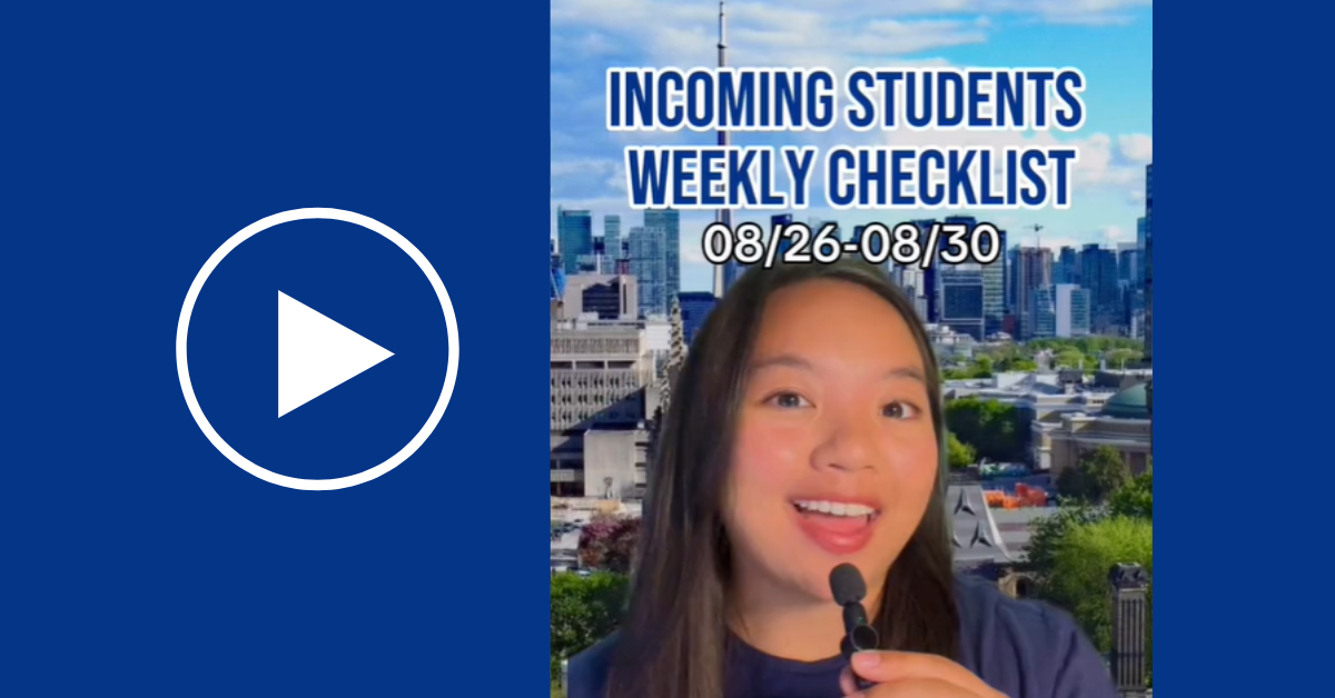 Incoming Students Weekly Checklist Aug. 26-30