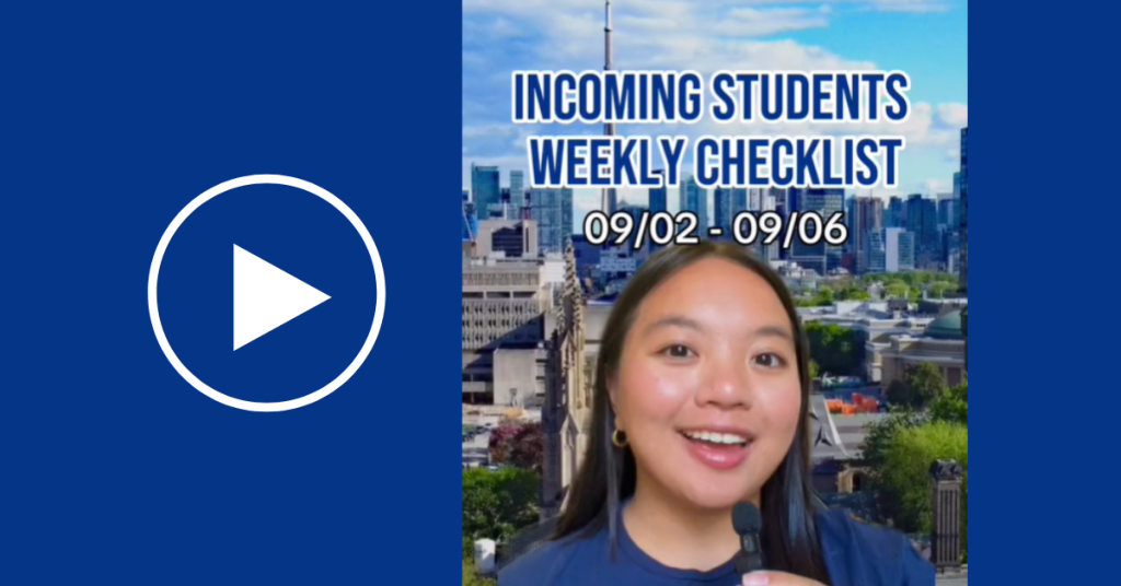 Incoming Students Weekly Checklist Sept. 2-6